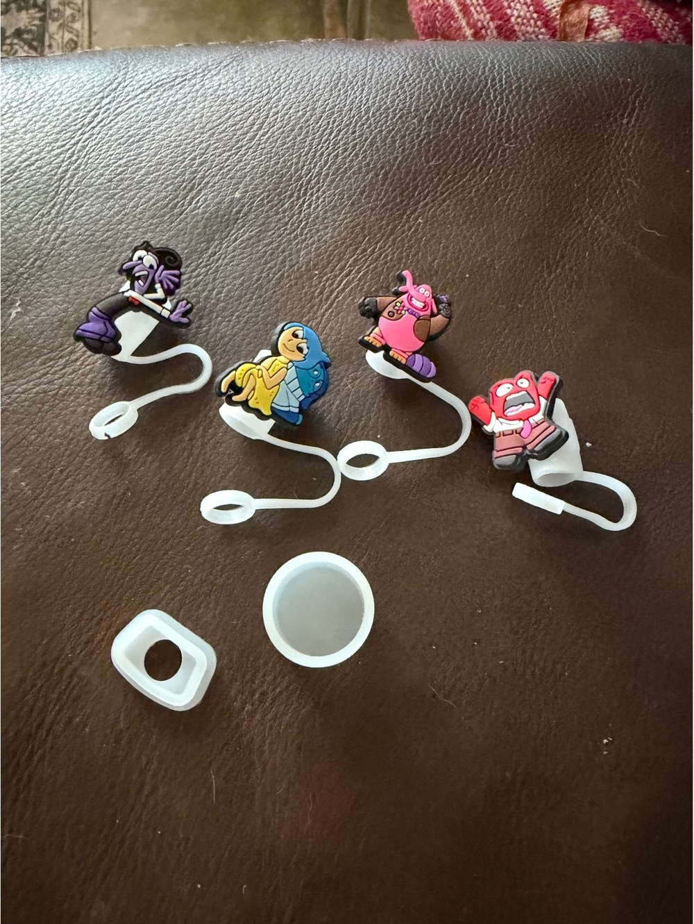 Set of 4 Cute Cartoon Character straw Protectors for Cups